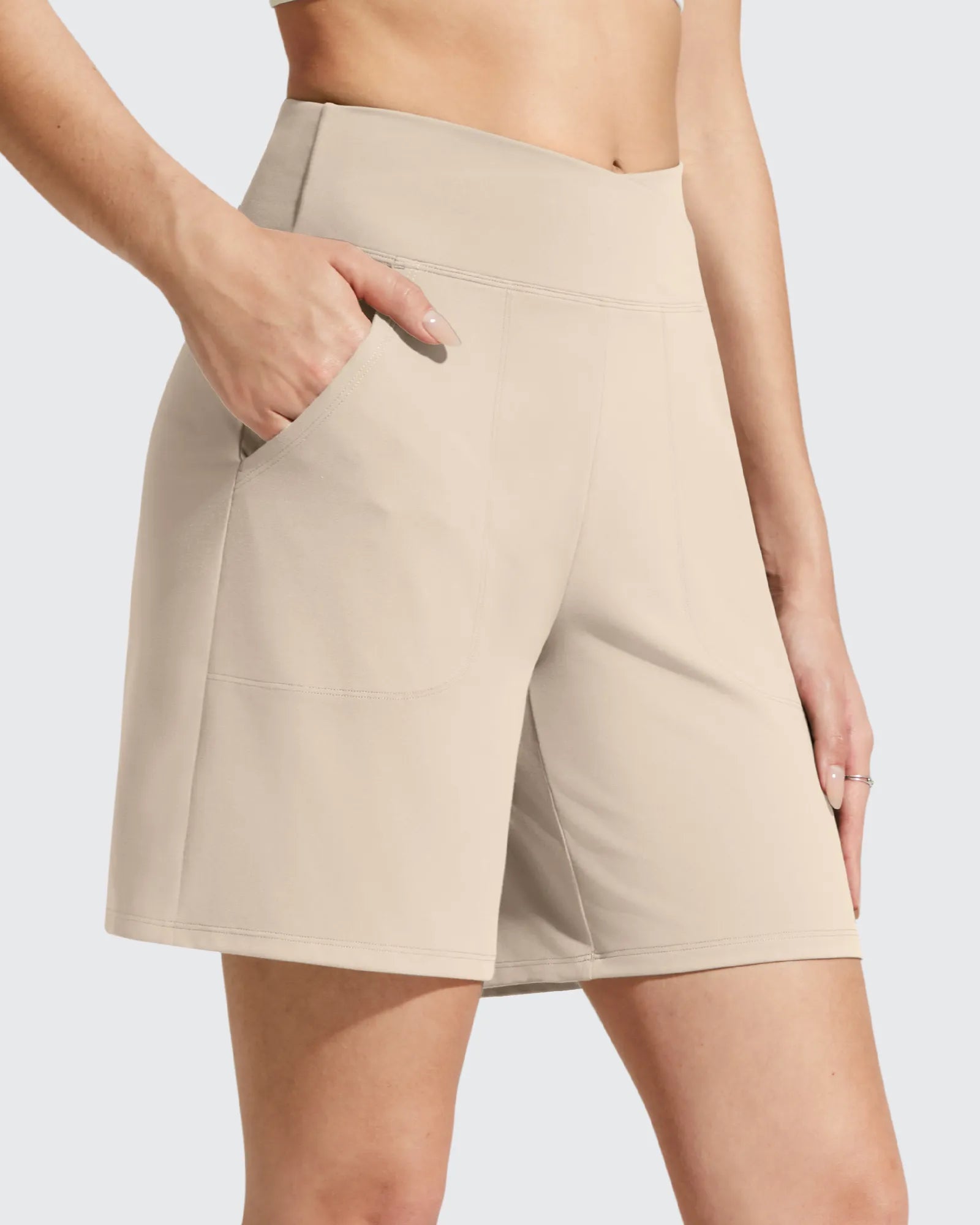 G4Free - EverGoing Cross Waist Pockets Athletic Shorts 6'' -GF26E784A001F-XS