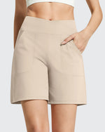 G4Free - EverGoing Cross Waist Pockets Athletic Shorts 6'' -GF26E784F001F-XS
