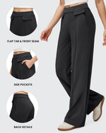 G4Free - EverGoing Flap Pockets Wide Leg Dressy Pants -GF25J640AA-S