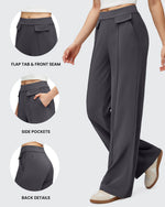 G4Free - EverGoing Flap Pockets Wide Leg Dressy Pants -GF25J640AA-S