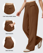 G4Free - EverGoing Flap Pockets Wide Leg Dressy Pants -GF25J640AA-S