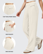G4Free - EverGoing Flap Pockets Wide Leg Dressy Pants -GF25J640AA-S