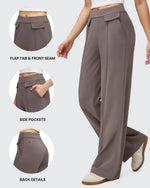 G4Free - EverGoing Flap Pockets Wide Leg Dressy Pants -GF25J640AA-S