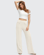 G4Free - EverGoing Flap Pockets Wide Leg Dressy Pants -GF25J640AA-S