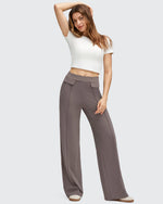 G4Free - EverGoing Flap Pockets Wide Leg Dressy Pants -GF25J640AA-S