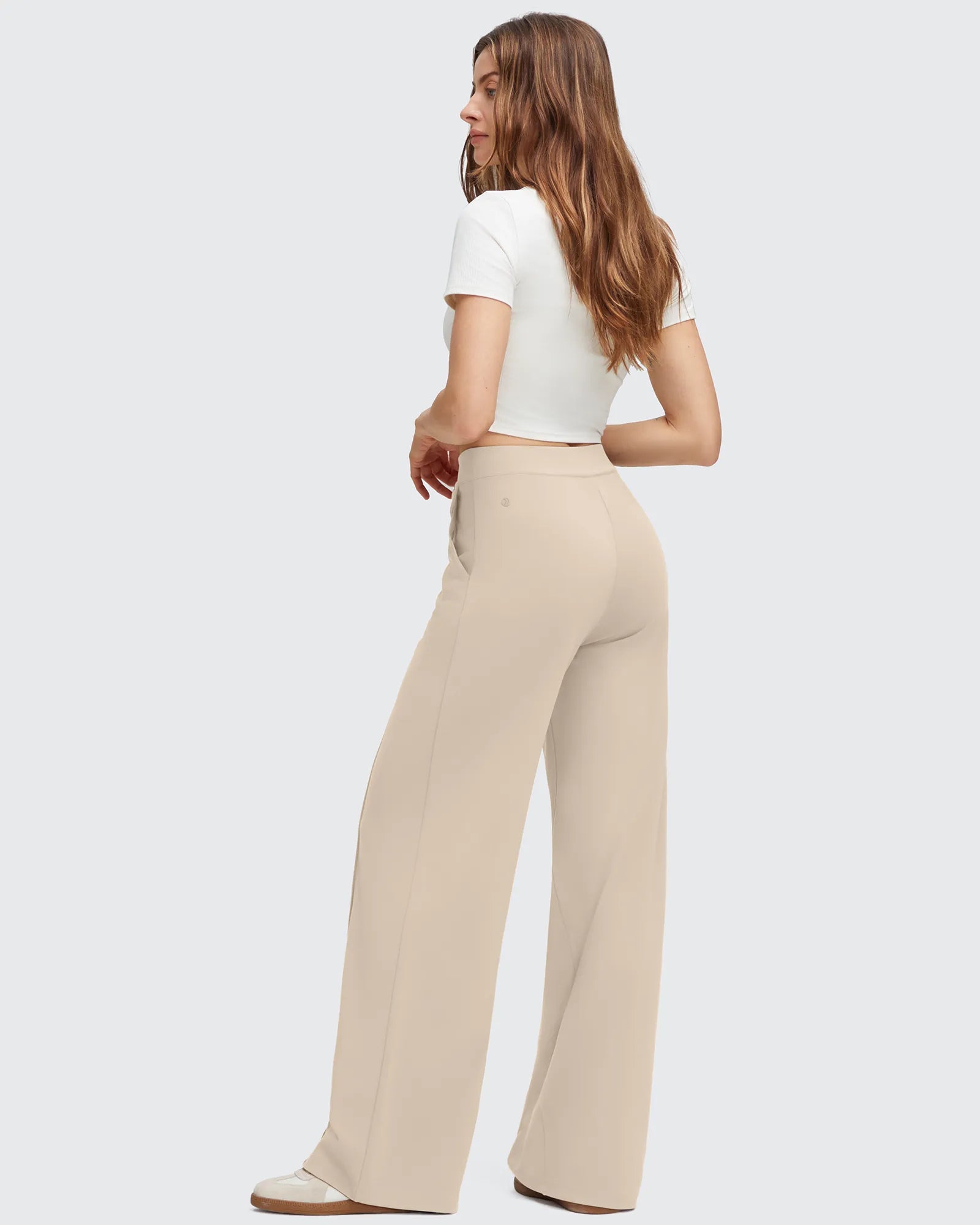G4Free - EverGoing Flap Pockets Wide Leg Dressy Pants -GF25J640AA-S