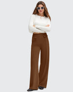 G4Free - EverGoing Flap Pockets Wide Leg Dressy Pants -GF25J640AA-S