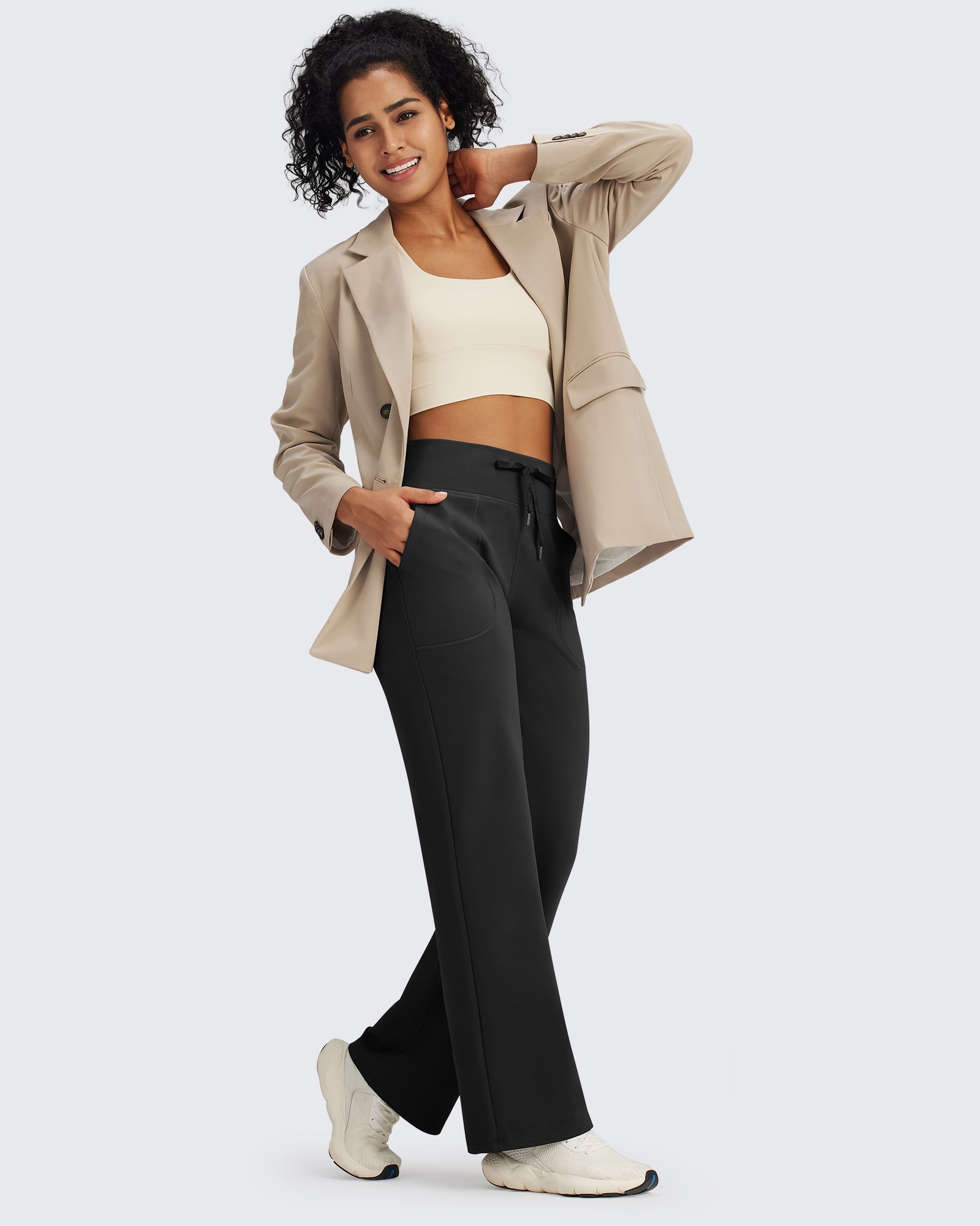 G4Free - EverGoing Fleece Lined High-Waist Drawstring Pants -GF24J215AA-S