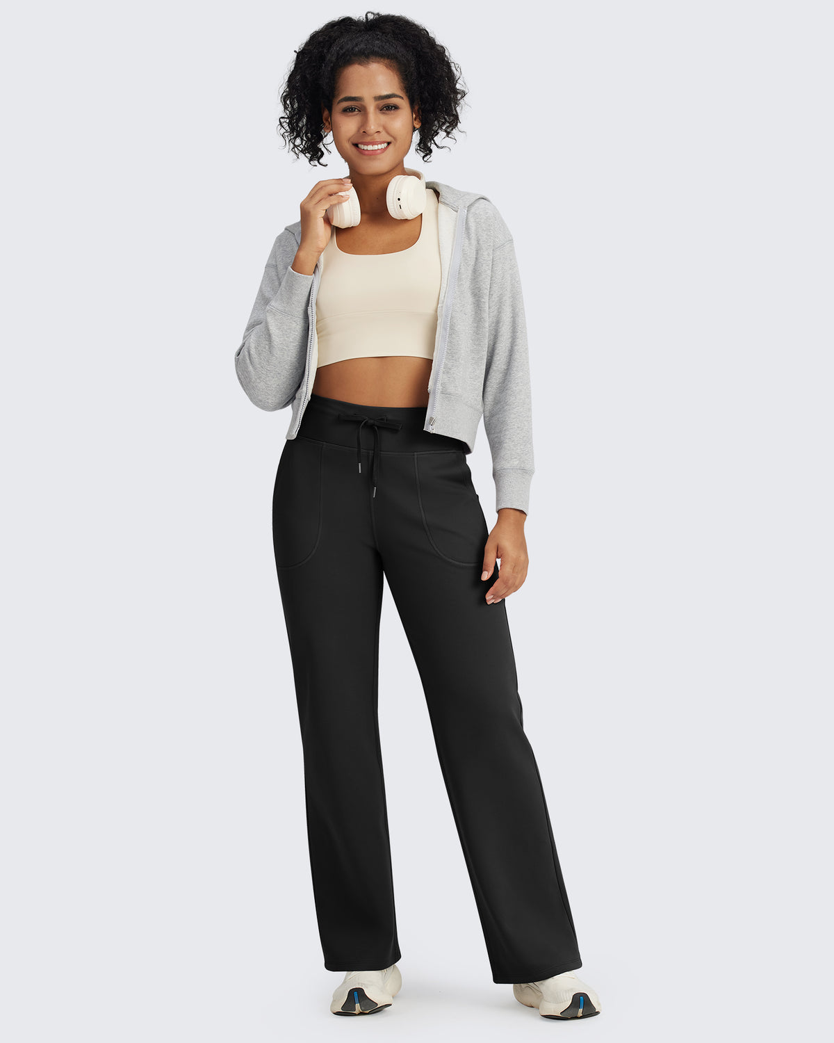 G4Free - EverGoing Fleece Lined High-Waist Drawstring Pants -GF24J215AA-S