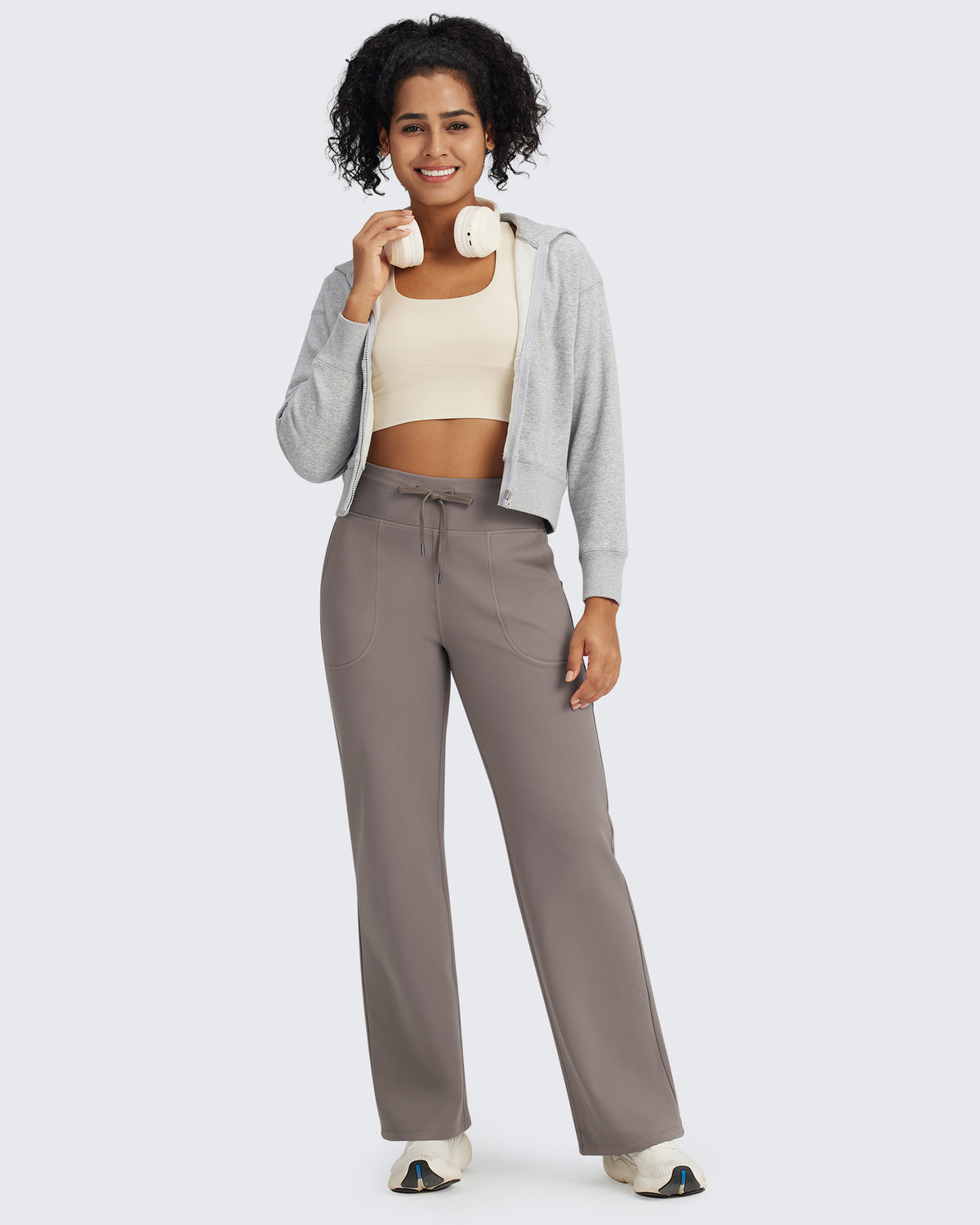 G4Free - EverGoing Fleece Lined High-Waist Drawstring Pants -GF24J215AA-S