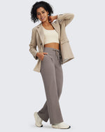 G4Free - EverGoing Fleece Lined High-Waist Drawstring Pants -GF24J215AA-S