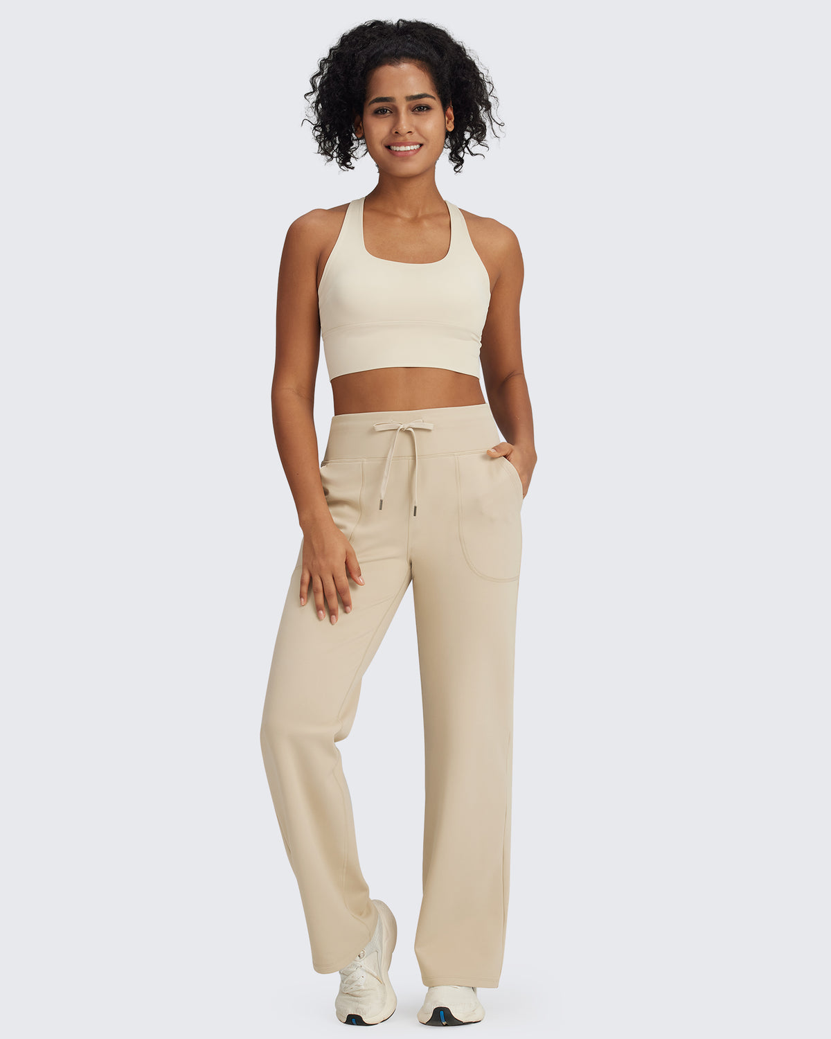 G4Free - EverGoing Fleece Lined High-Waist Drawstring Pants -GF24J215AA-S