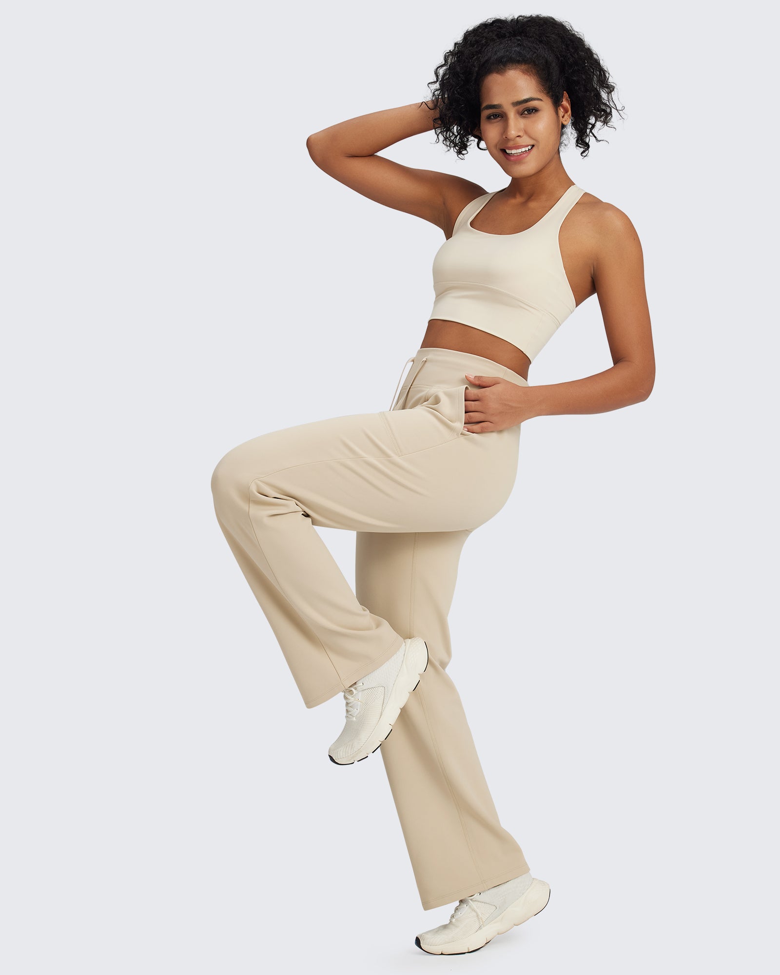 G4Free - EverGoing Fleece Lined High-Waist Drawstring Pants -GF24J215AA-S