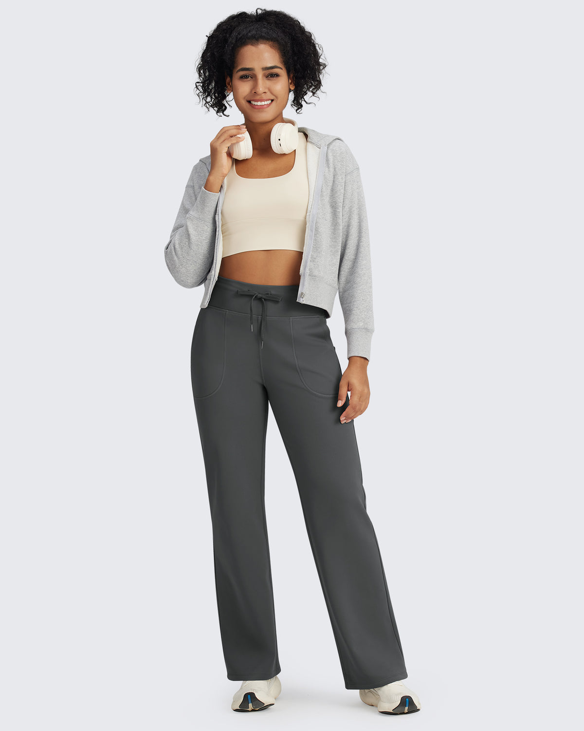 G4Free - EverGoing Fleece Lined High-Waist Drawstring Pants -GF24J215AA-S