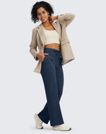G4Free - EverGoing Fleece Lined High-Waist Drawstring Pants -GF24J215AA-S