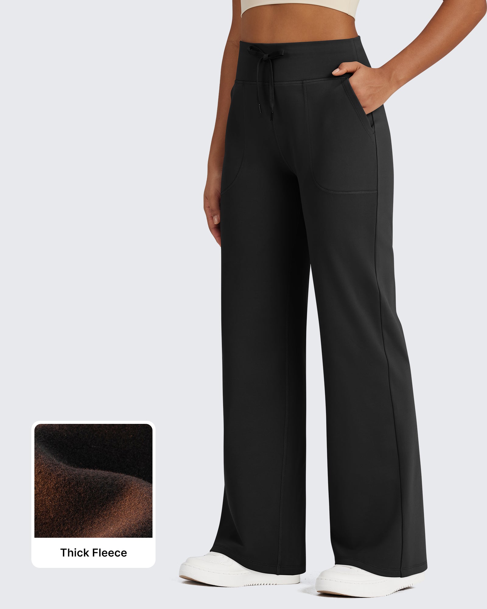 G4Free - EverGoing Fleece Lined High-Waist Drawstring Pants -GF24J215AA-S