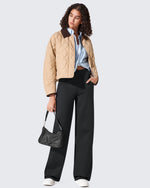 G4Free - EverGoing Fleece Lined High-Waist Wide Leg Thermal Trousers -GF24J230AA-S