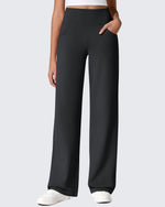 G4Free - EverGoing Fleece Lined High-Waist Wide Leg Thermal Trousers -GF24J230AA-S