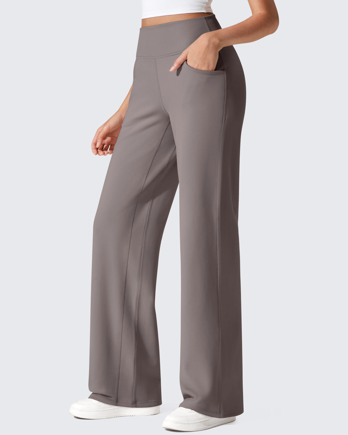 G4Free - EverGoing Fleece Lined High-Waist Wide Leg Thermal Trousers -GF24J230AA-S