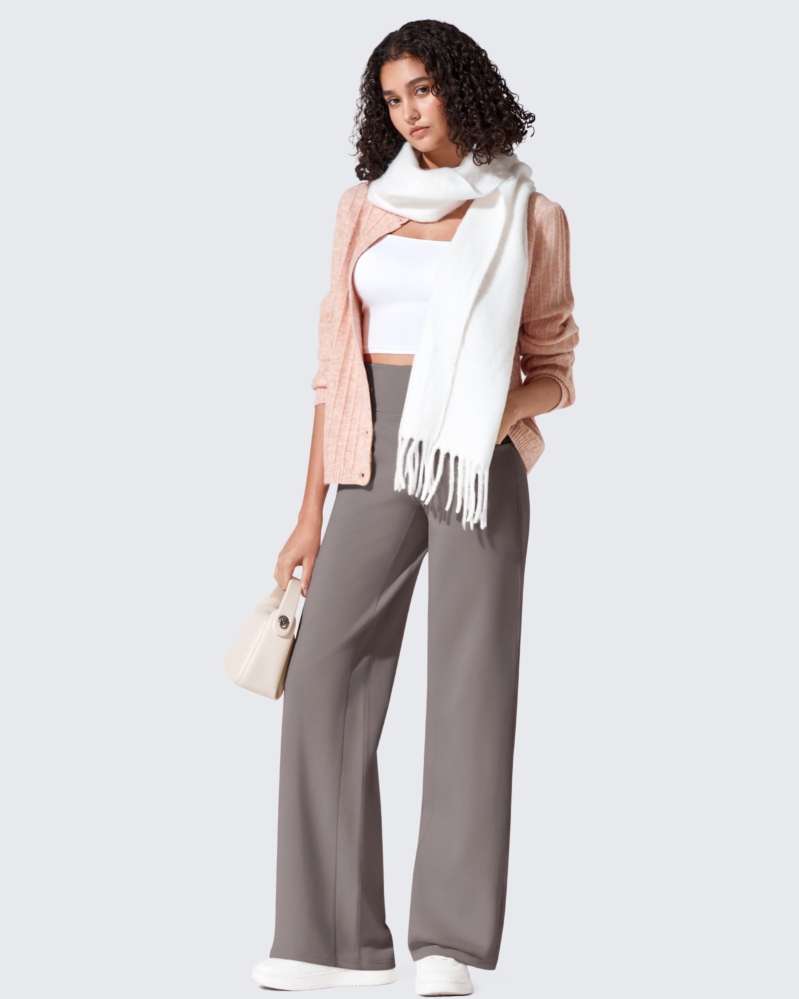 G4Free - EverGoing Fleece Lined High-Waist Wide Leg Thermal Trousers -GF24J230AA-S