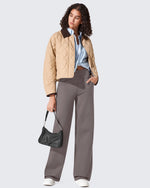 G4Free - EverGoing Fleece Lined High-Waist Wide Leg Thermal Trousers -GF24J230AA-S