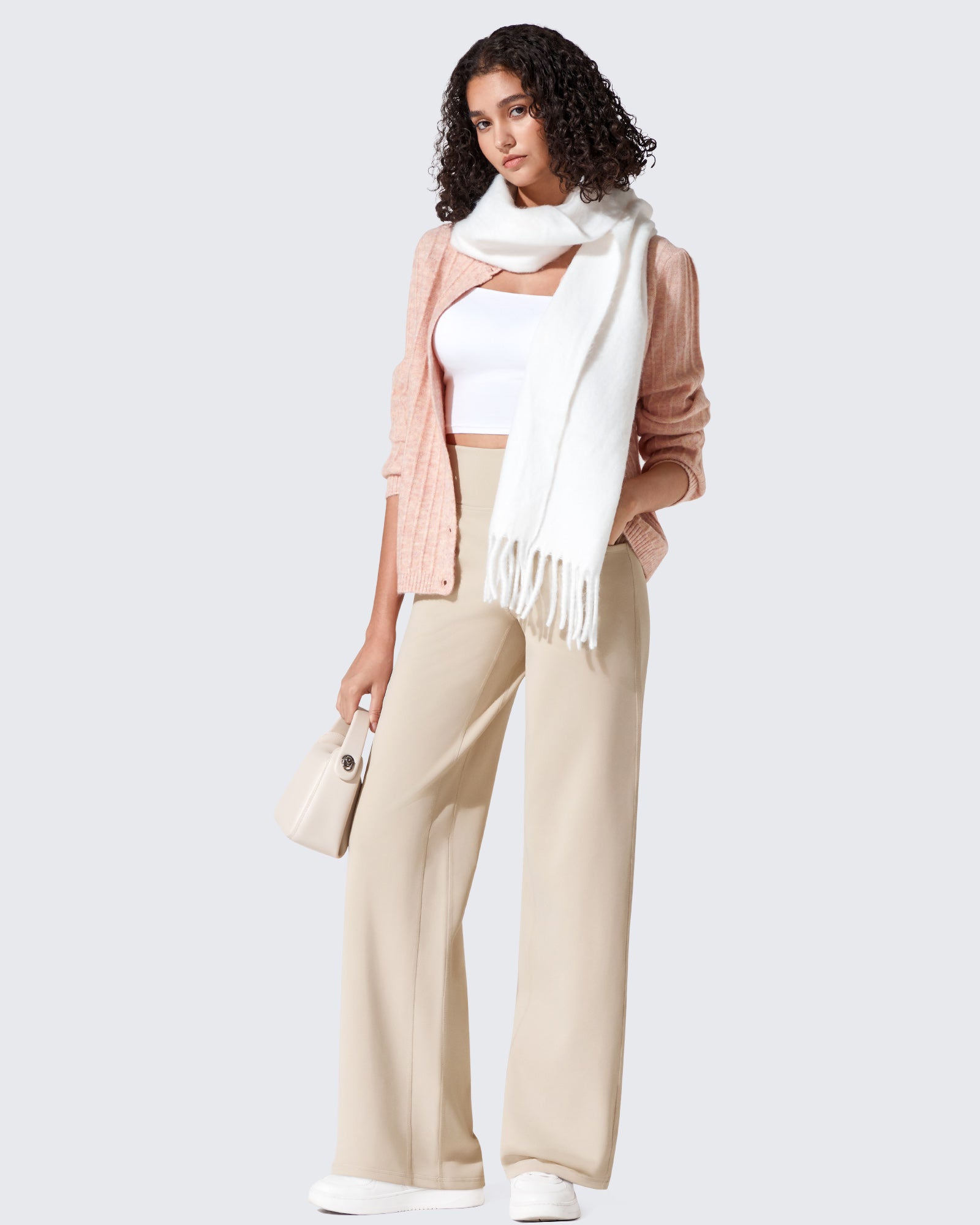 G4Free - EverGoing Fleece Lined High-Waist Wide Leg Thermal Trousers -GF24J230AA-S