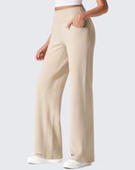 G4Free - EverGoing Fleece Lined High-Waist Wide Leg Thermal Trousers -GF24J230AA-S
