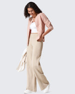 G4Free - EverGoing Fleece Lined High-Waist Wide Leg Thermal Trousers -GF24J230AA-S