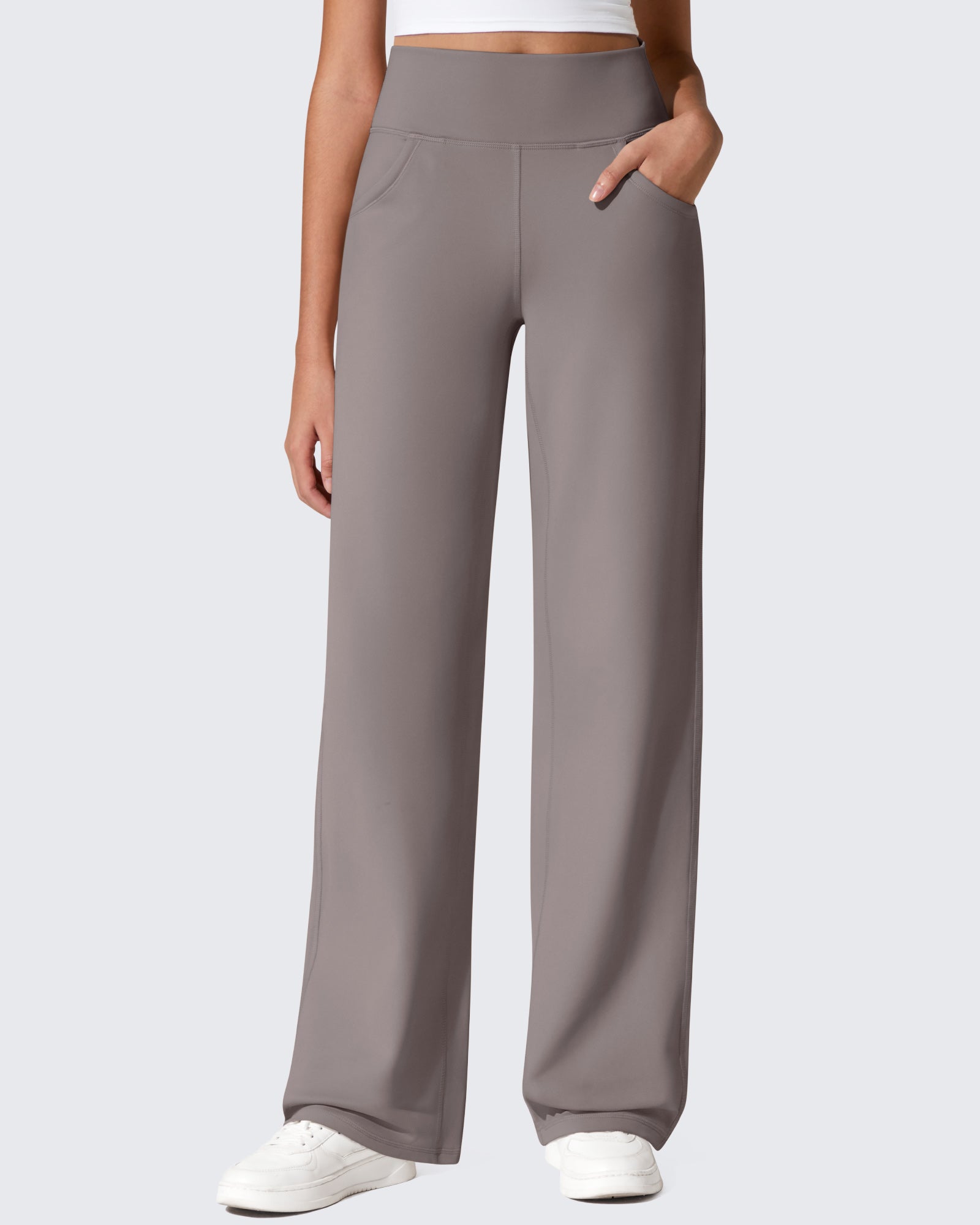 G4Free - EverGoing Fleece Lined High-Waist Wide Leg Thermal Trousers -GF24J230EA-S