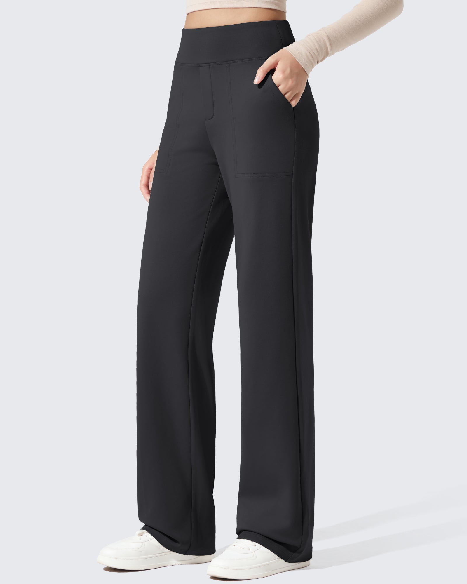G4Free - EverGoing Fleece Lined High-Waisted Dressy Pants -GF24J238AA-S