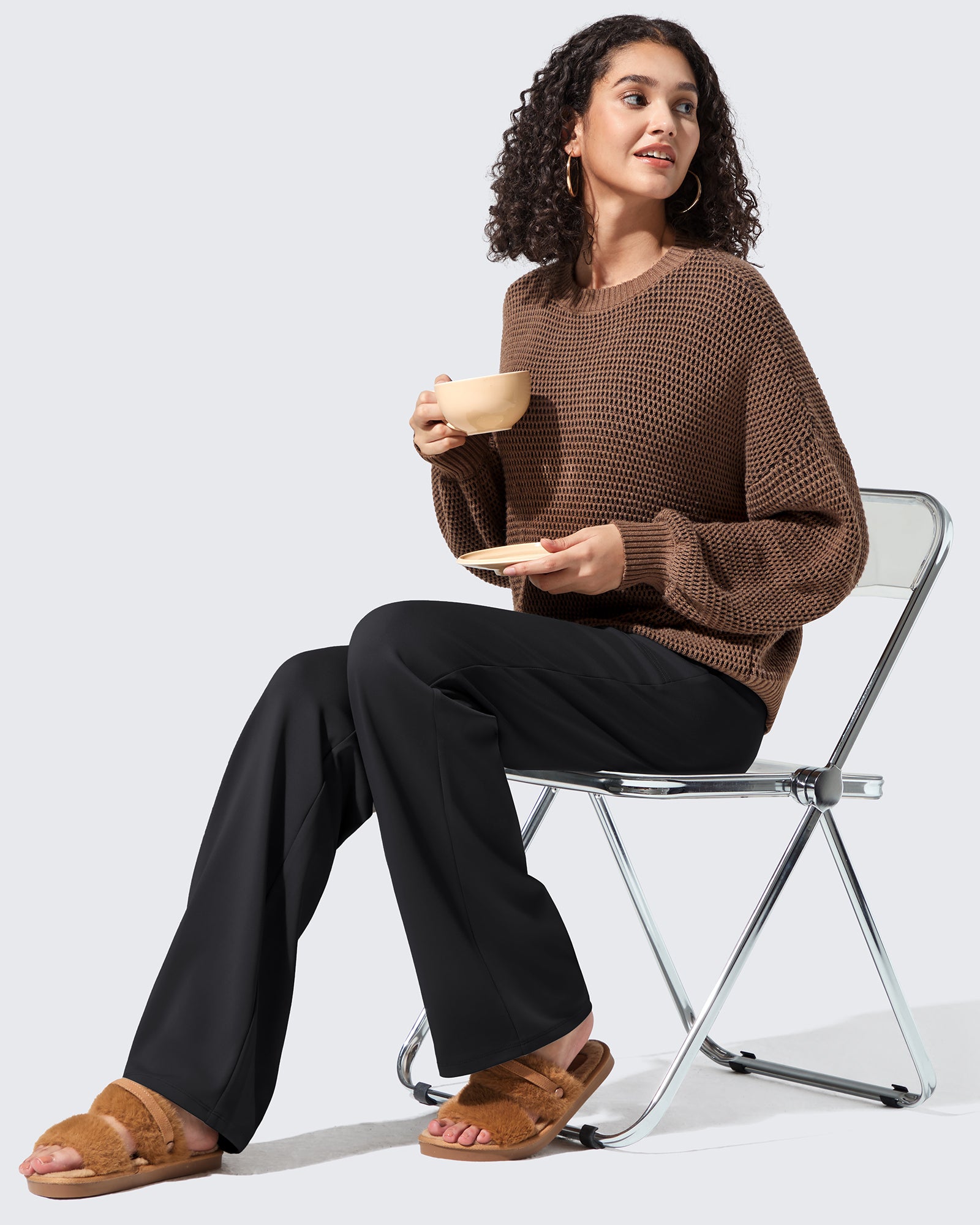 G4Free - EverGoing Fleece Lined High-Waisted Dressy Pants -GF24J238AA-S