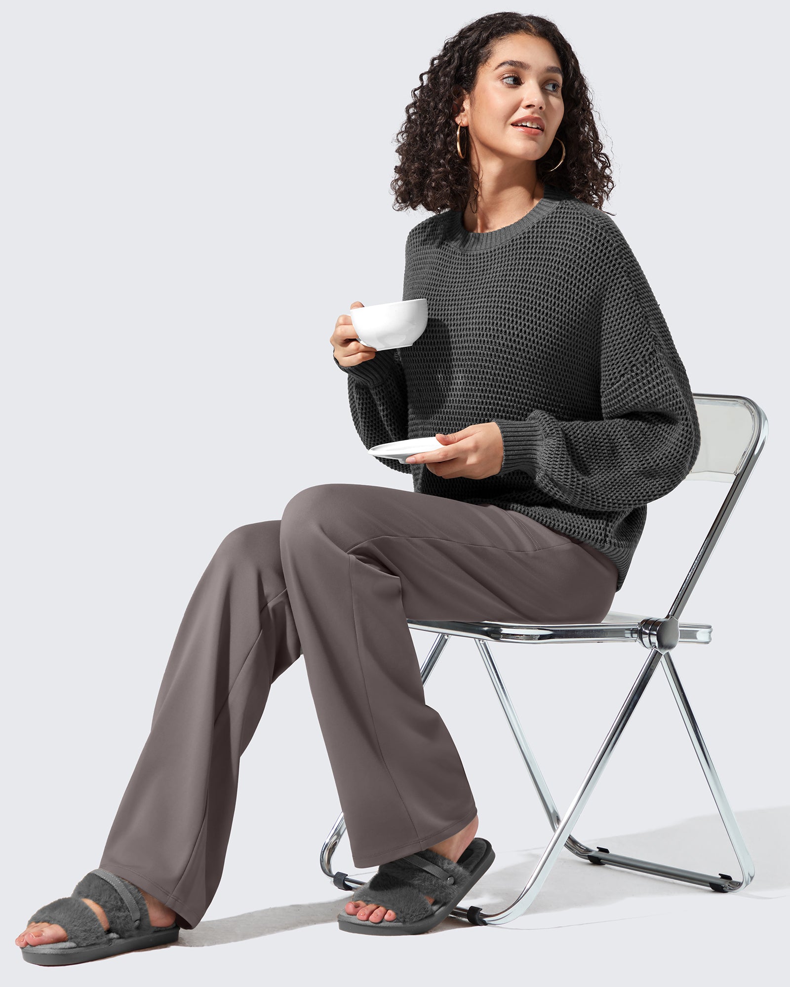G4Free - EverGoing Fleece Lined High-Waisted Dressy Pants -GF24J238AA-S