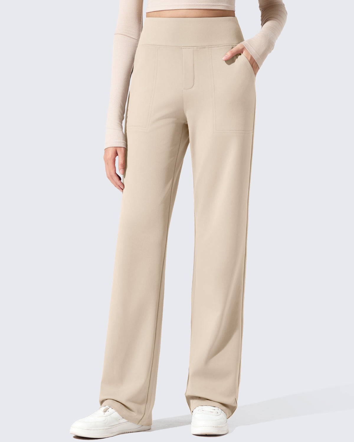 G4Free - EverGoing Fleece Lined High-Waisted Dressy Pants -GF24J238AA-S