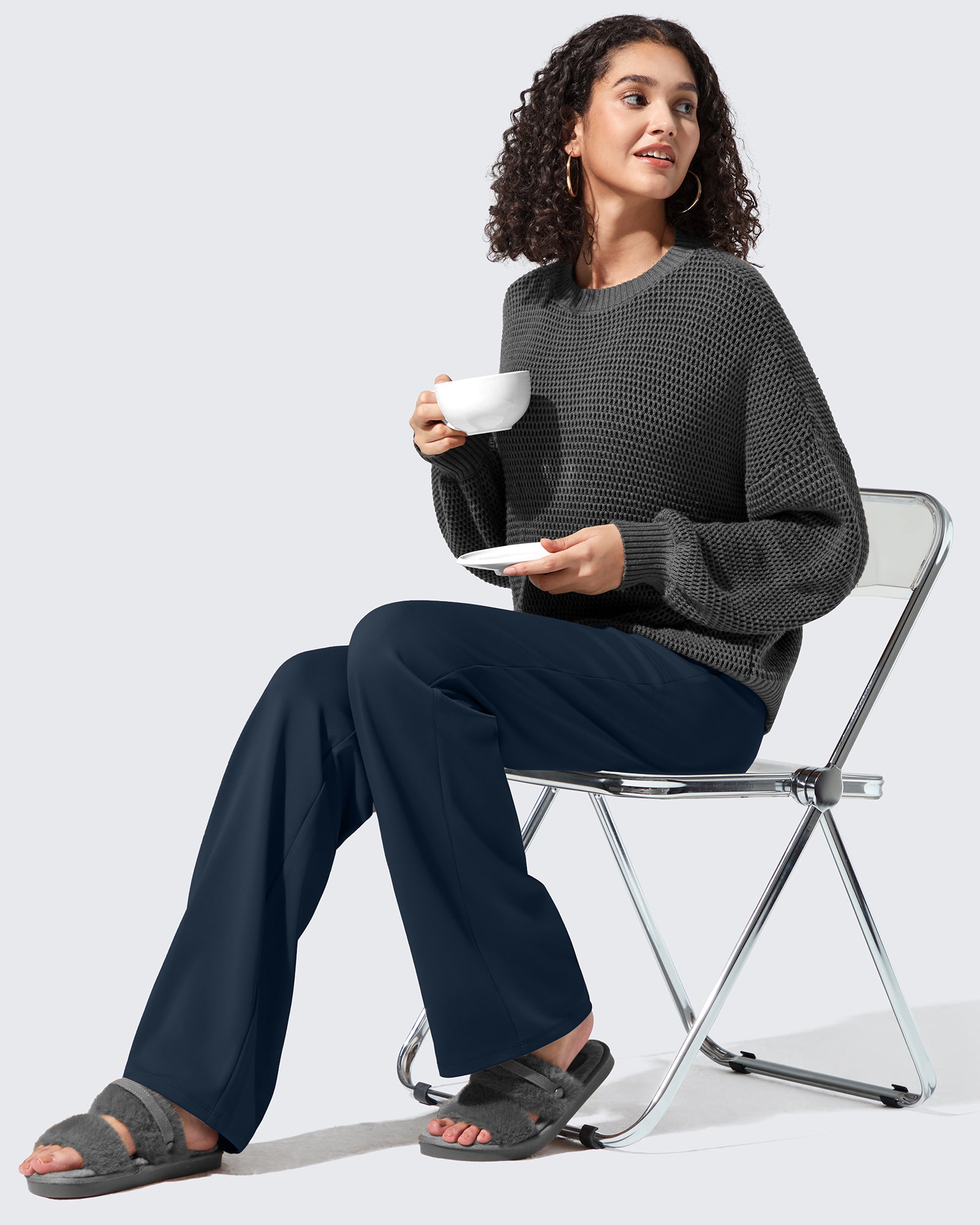 G4Free - EverGoing Fleece Lined High-Waisted Dressy Pants -GF24J238AA-S