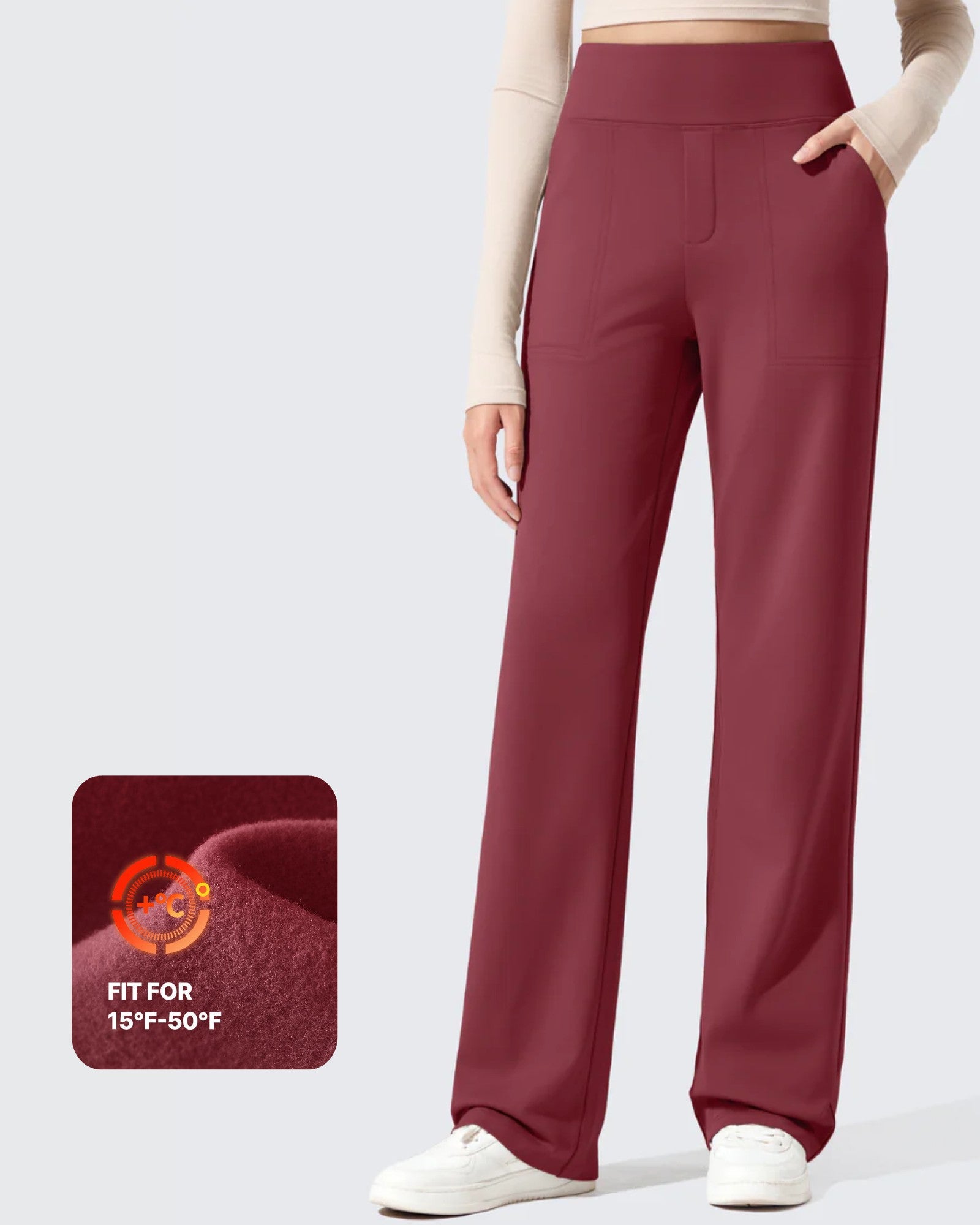 G4Free - EverGoing Fleece Lined High-Waisted Dressy Pants -GF24J238AA-S