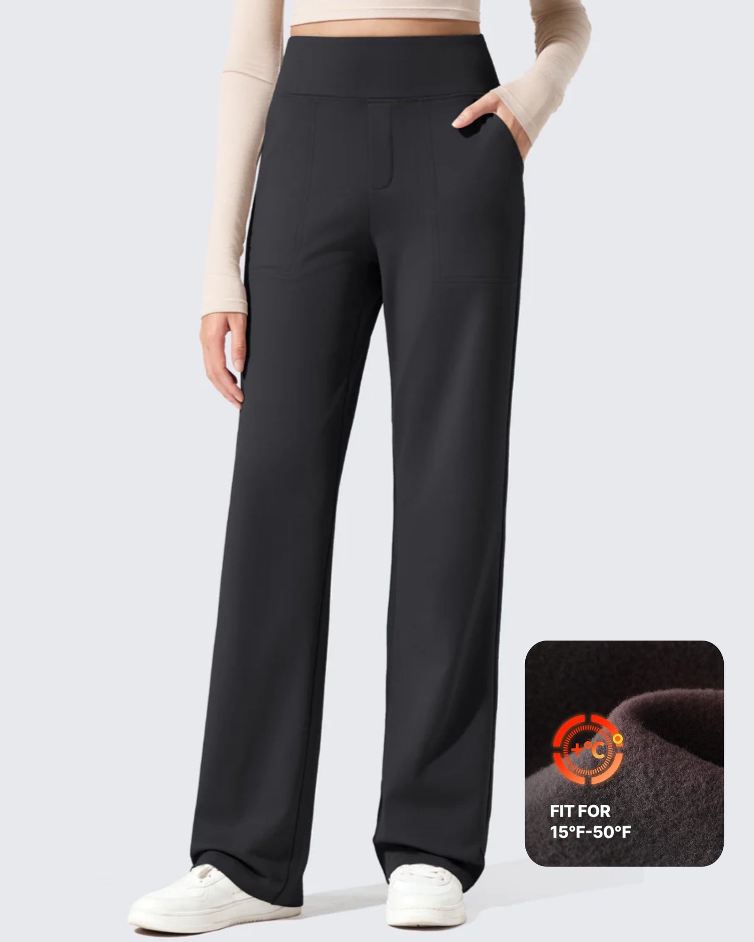 G4Free - EverGoing Fleece Lined High-Waisted Dressy Pants -GF24J238AA-S