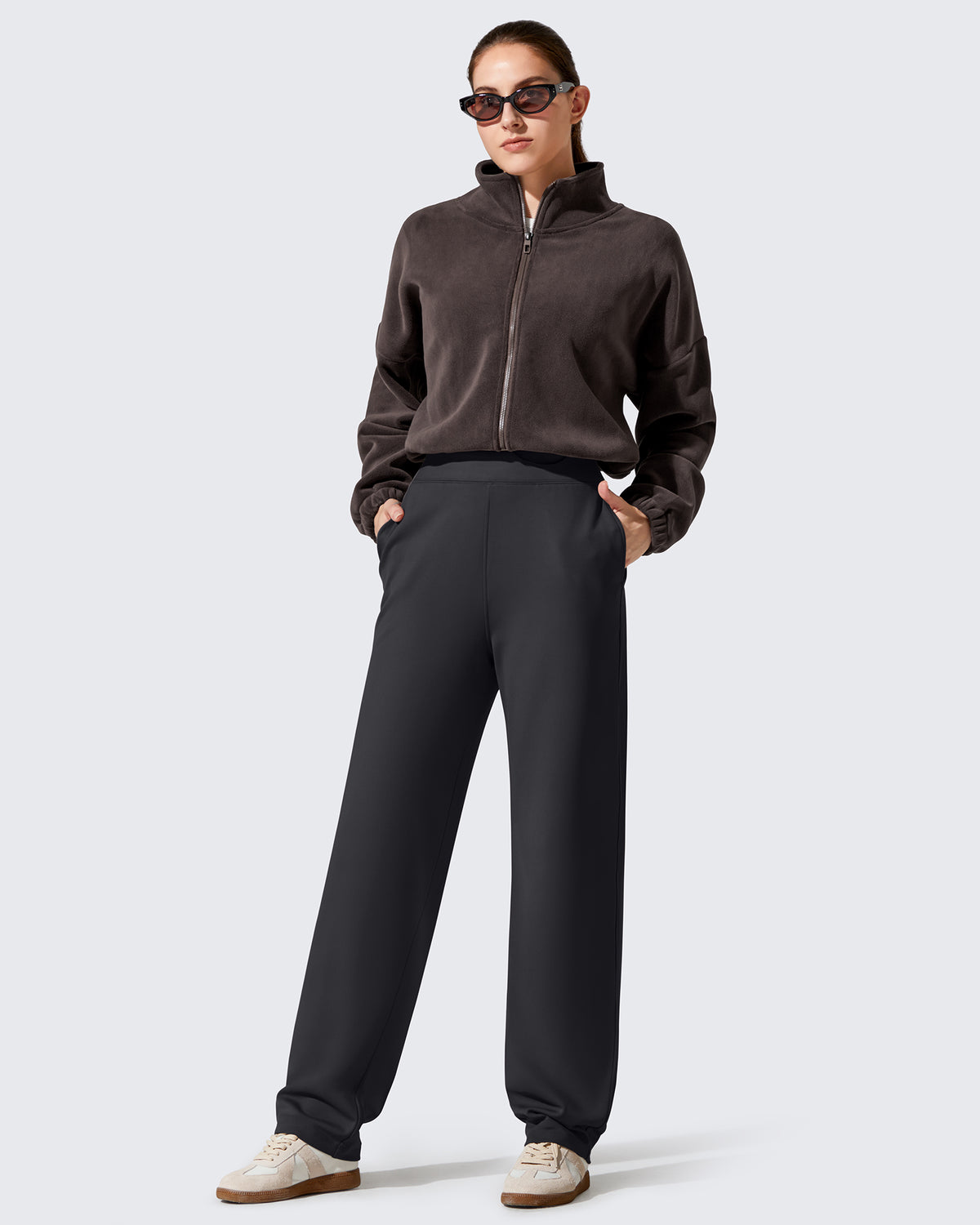 G4Free - EverGoing Fleece Lined Loose Warm Narrow Legs Pants -GF25J684AF-XS