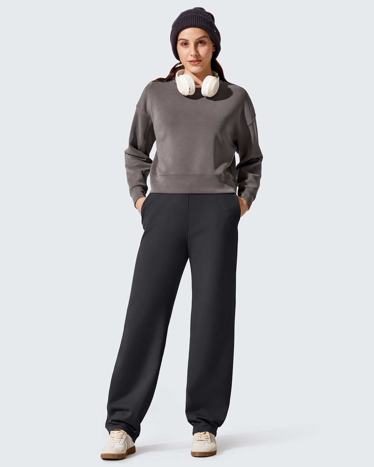 G4Free - EverGoing Fleece Lined Loose Warm Narrow Legs Pants -GF25J684AF-XS