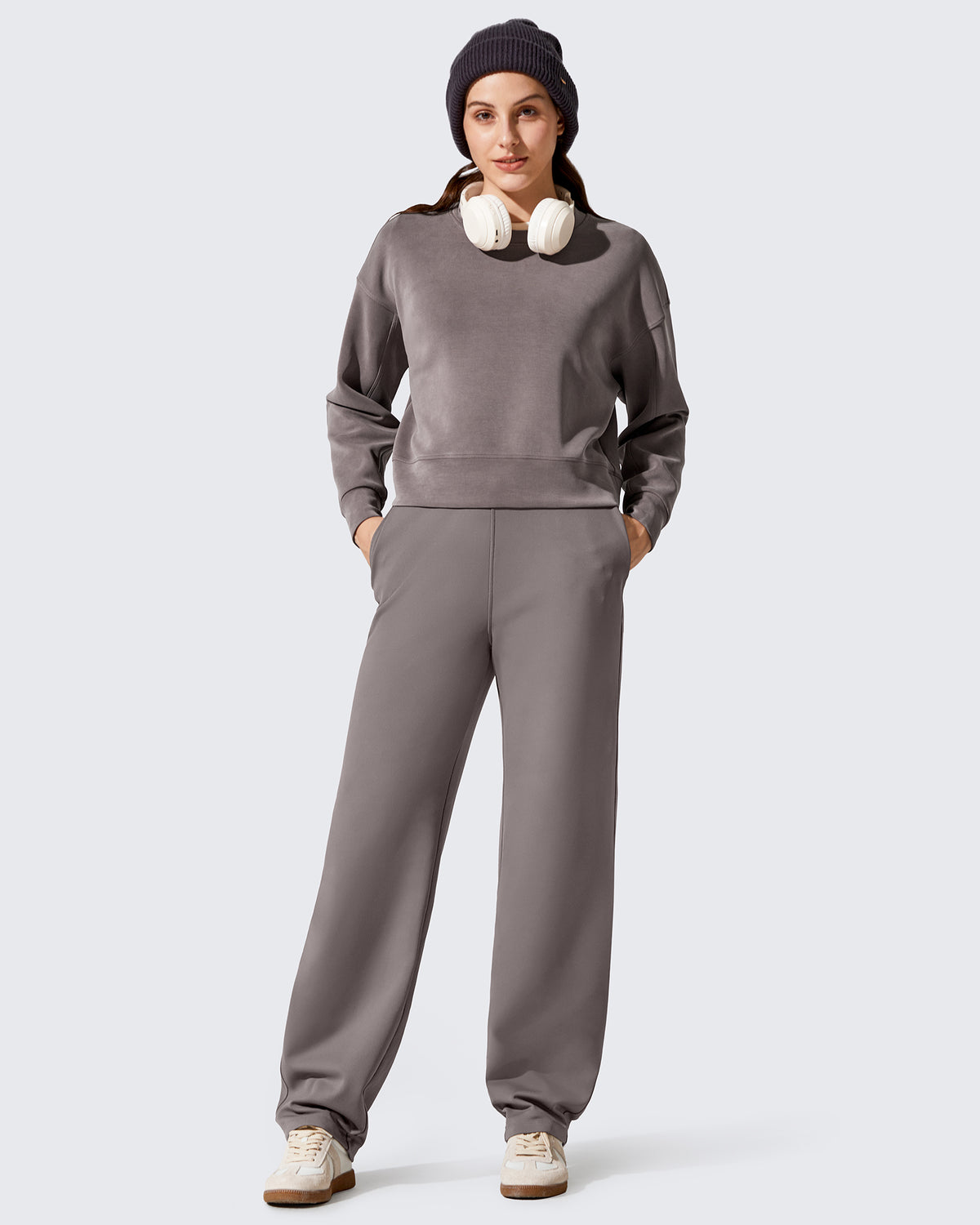 G4Free - EverGoing Fleece Lined Loose Warm Narrow Legs Pants -GF25J684AF-XS