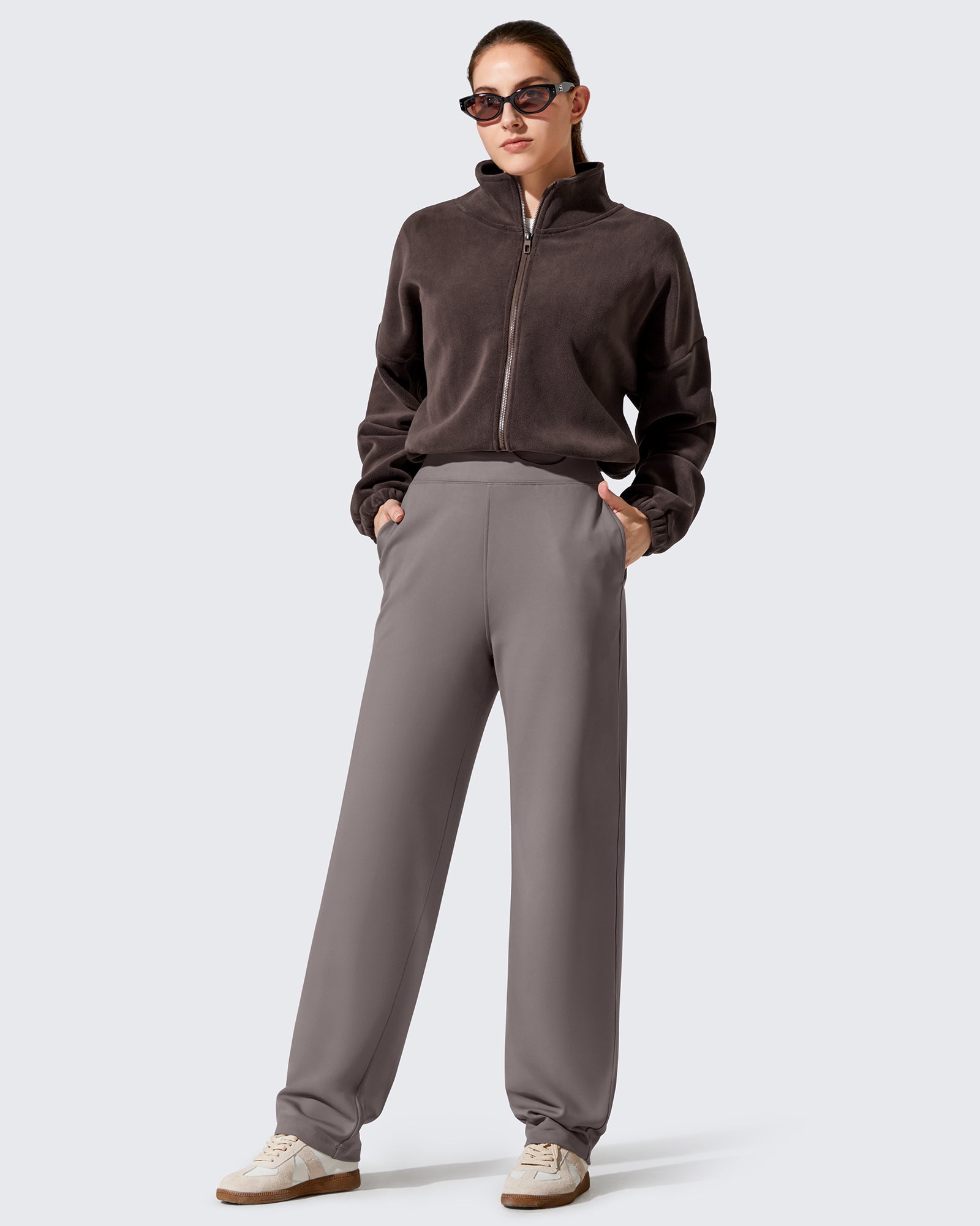 G4Free - EverGoing Fleece Lined Loose Warm Narrow Legs Pants -GF25J684AF-XS