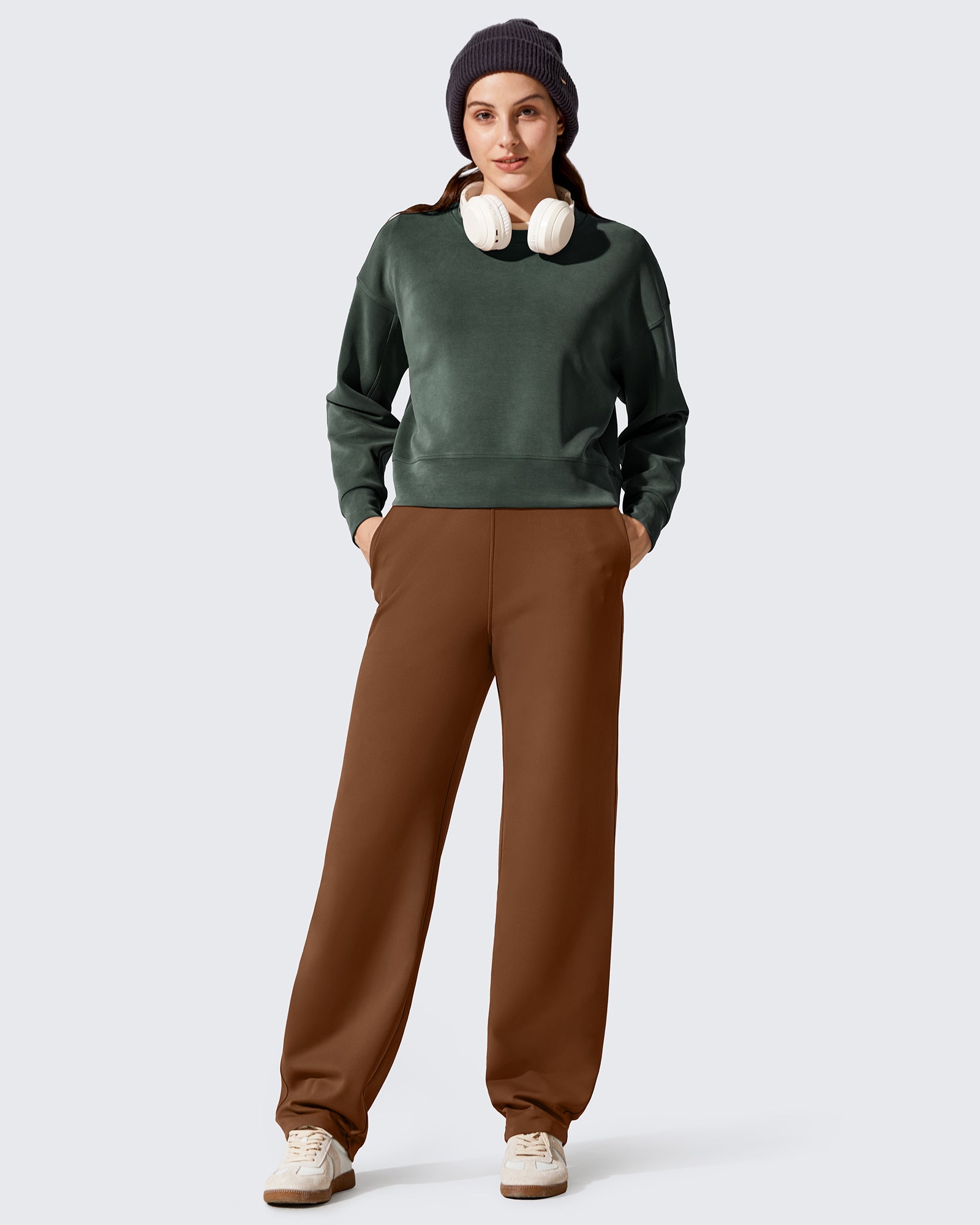 G4Free - EverGoing Fleece Lined Loose Warm Narrow Legs Pants -GF25J684AF-XS