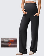 G4Free - EverGoing Fleece Lined Maternity Wide Leg Pants -GF25JY599AF-XS