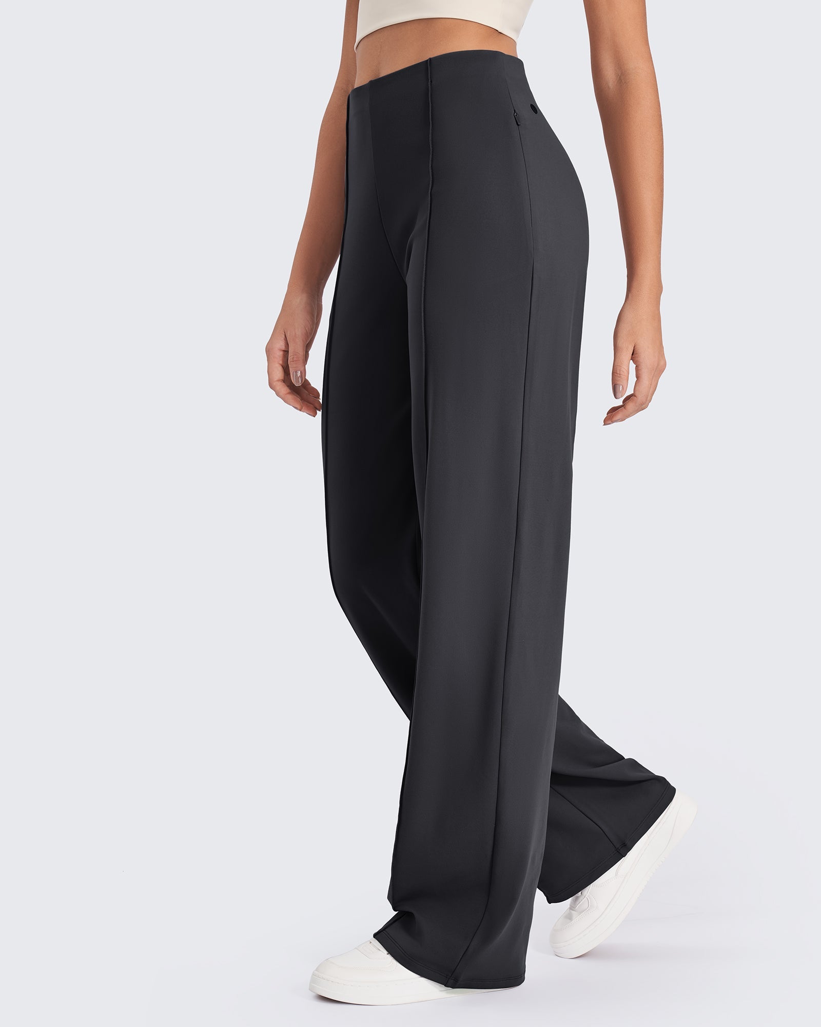 G4Free - EverGoing Front Pleats Wide Leg Pants -GF24J276AA-S