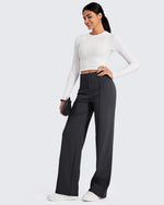 G4Free - EverGoing Front Pleats Wide Leg Pants -GF24J276AA-S