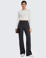 G4Free - EverGoing Front Pleats Wide Leg Pants -GF24J276AA-S
