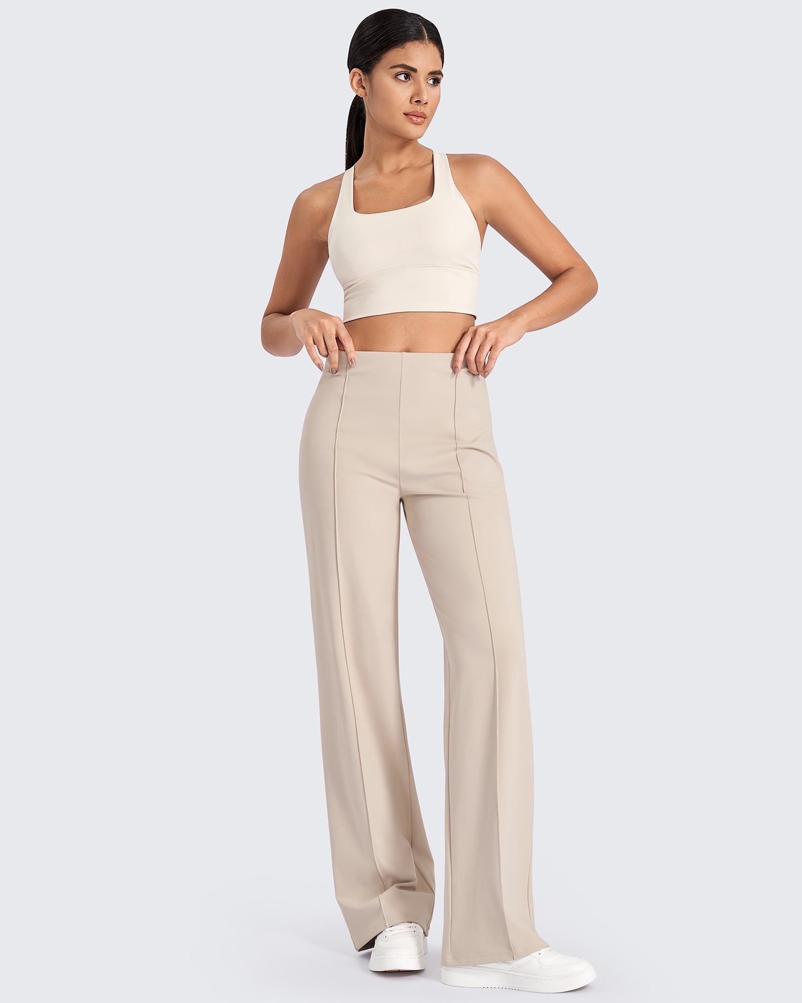G4Free - EverGoing Front Pleats Wide Leg Pants -GF24J276AA-S
