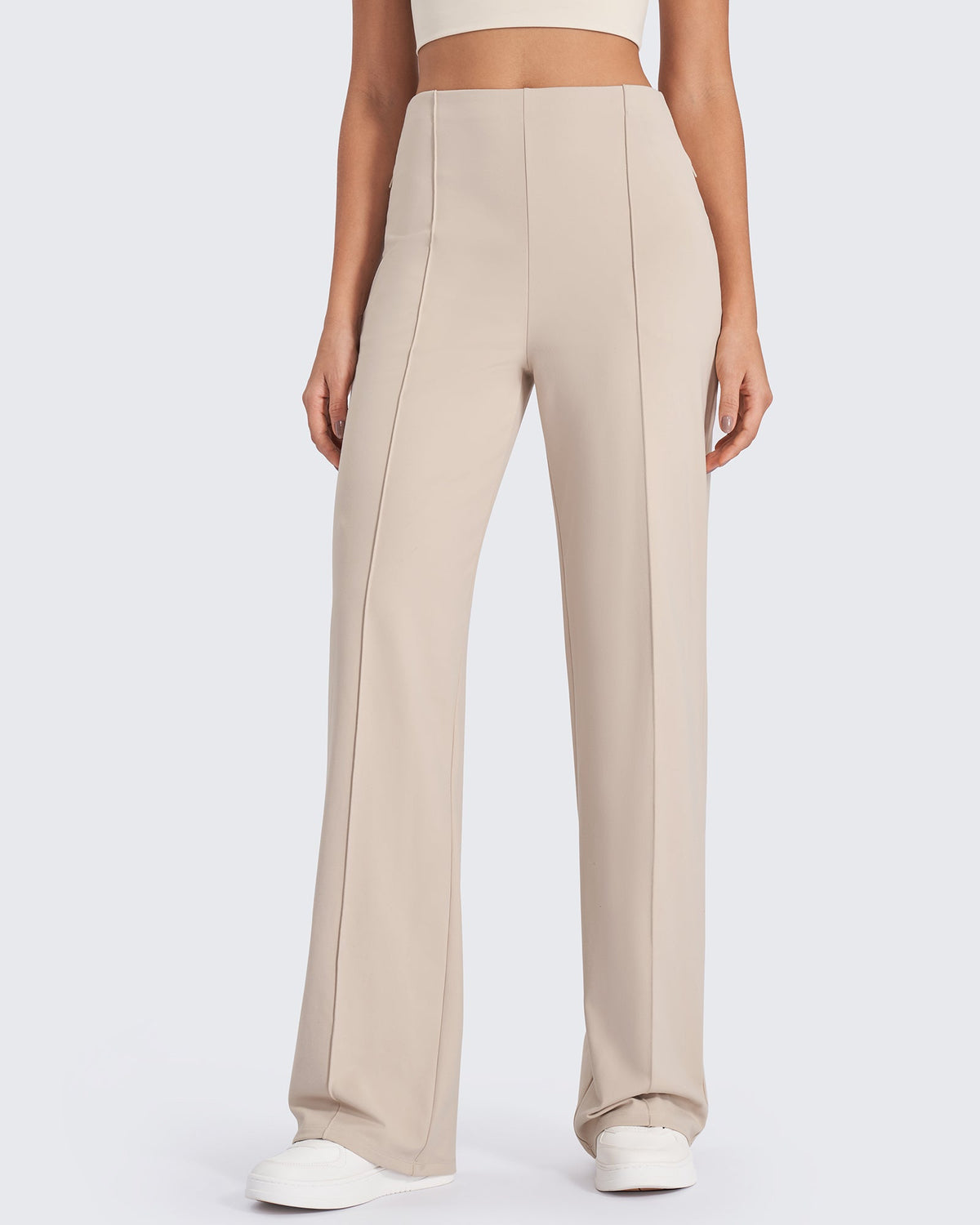 G4Free - EverGoing Front Pleats Wide Leg Pants -GF24J276AA-S