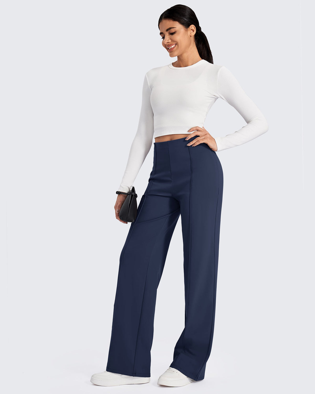 G4Free - EverGoing Front Pleats Wide Leg Pants -GF24J276AA-S