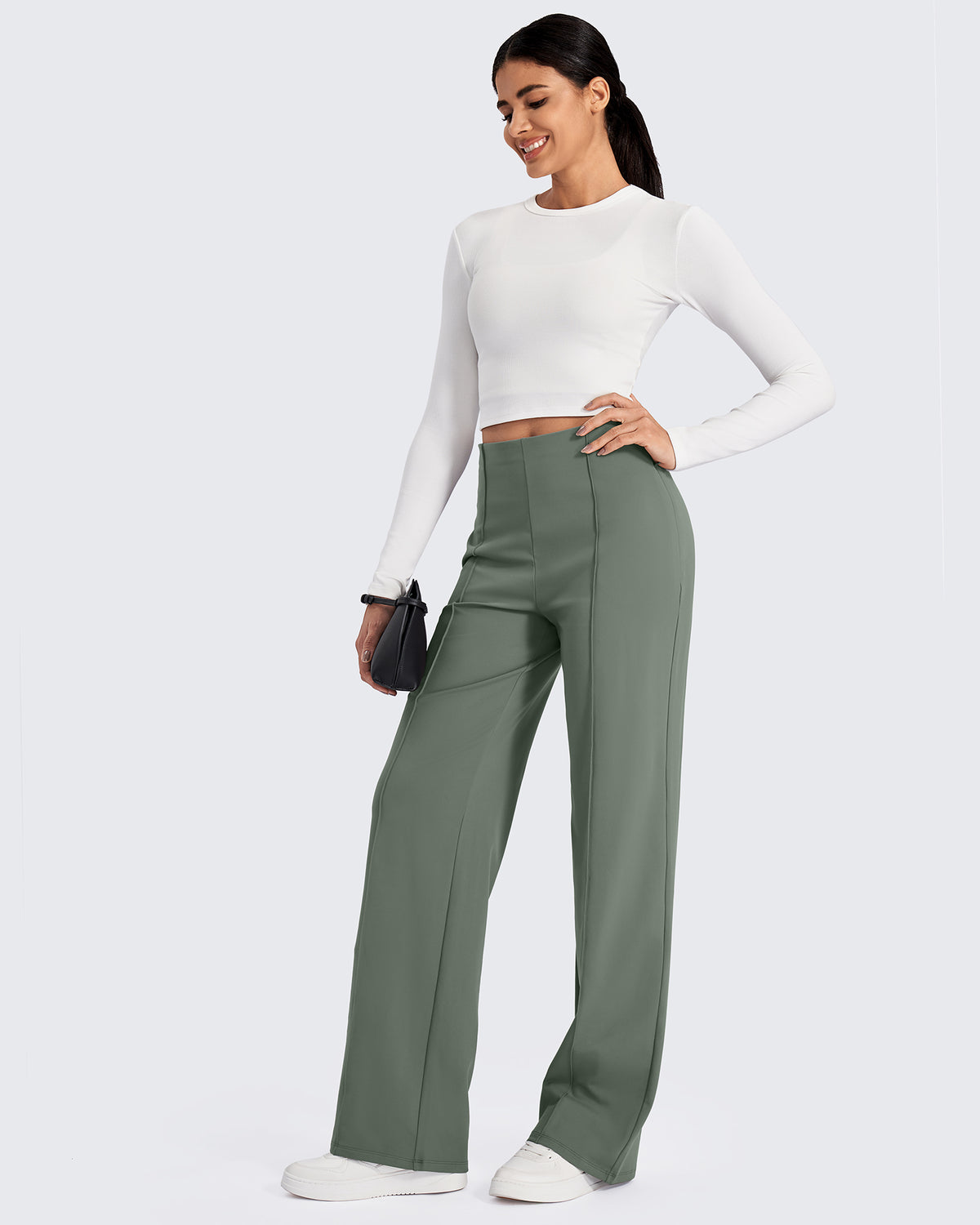 G4Free - EverGoing Front Pleats Wide Leg Pants -GF24J276AA-S