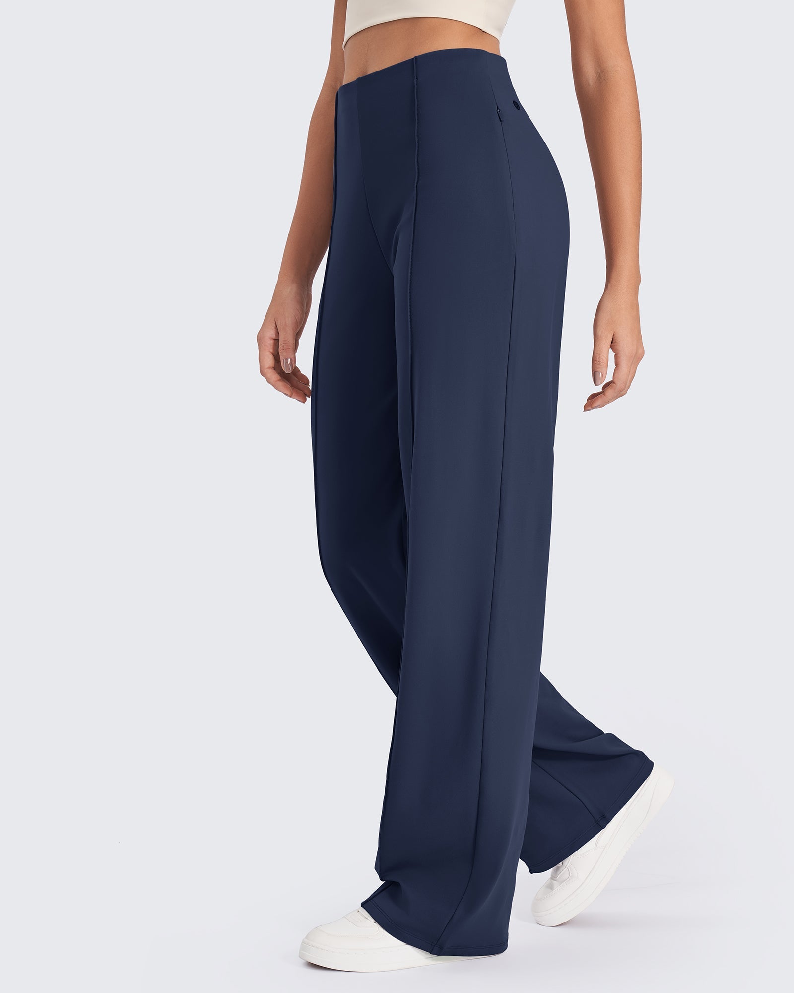 G4Free - EverGoing Front Pleats Wide Leg Pants -GF24J276BA-S